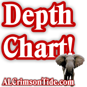 2010 depth chart at Alabama
